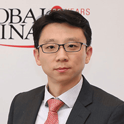 Ming Lei, vice-general manager of transaction banking at Guangfa Bank, picking up the prize for Best Transaction Services