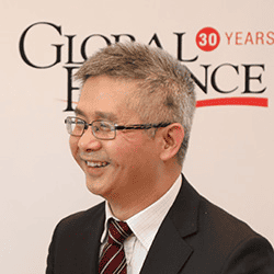 Canhuang Cai, deputy general manager, SVP in private banking at China Merchants Bank, picking up the prize for Best Intergenerational Wealth Management Bank